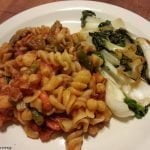 Pasta with veg and bok choy