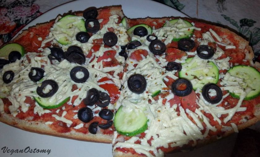 Pizza with vegan cheese