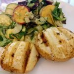 Roasted potatoes with salad