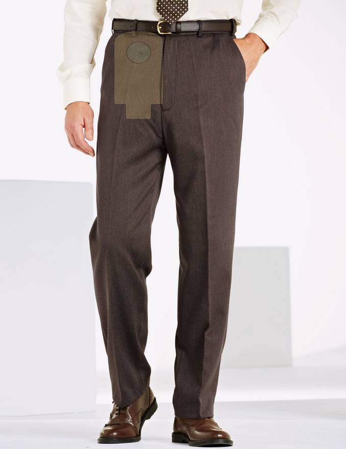 If your stoma is below the belt line, you usually don't need extra accessories. Warm Handle High Rise Formal Trouser by Chums.co.uk