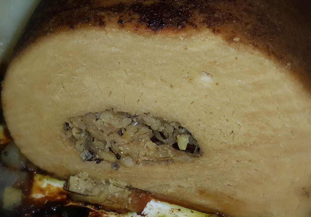 Inside of a Tofurky Roast