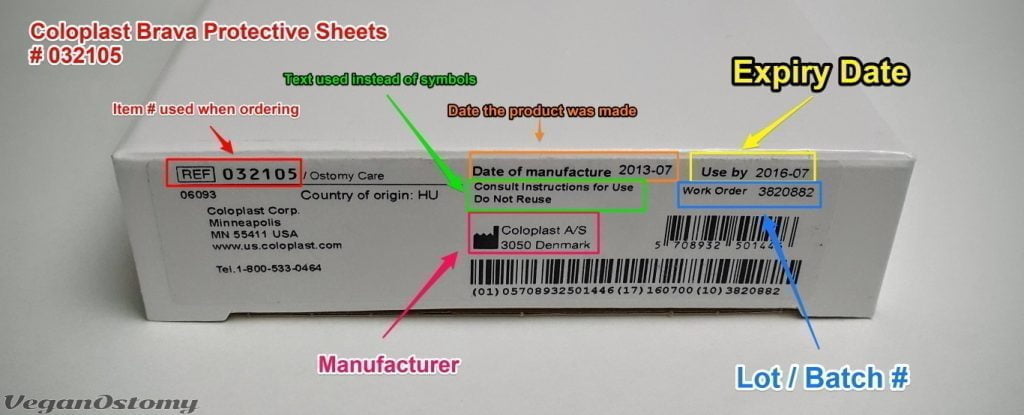Coloplast Brava protective sheets package info