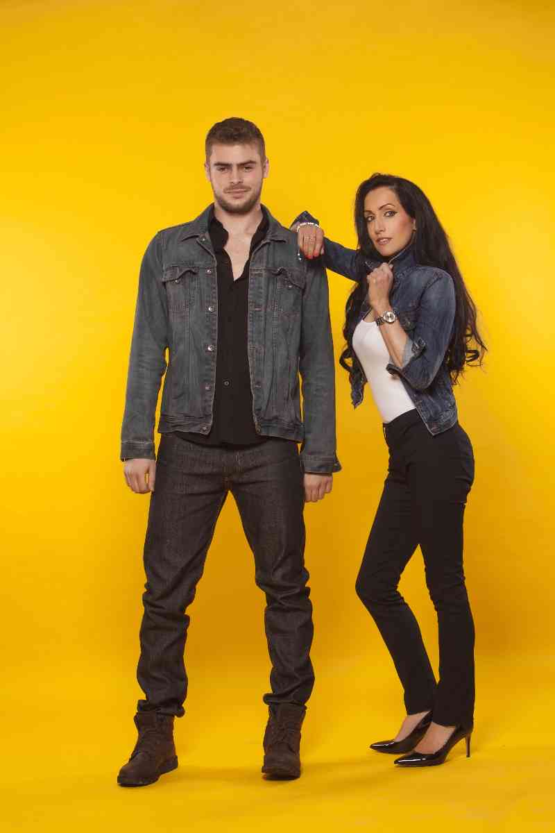 Jamie and Sofie posing I am Denim