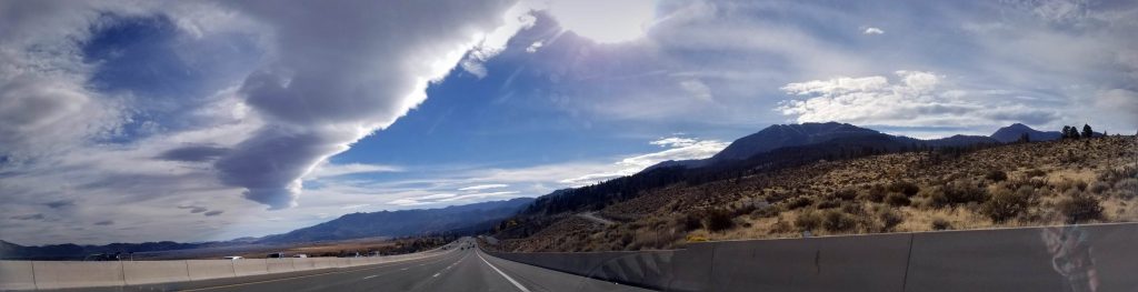 Cool clouds panorama near Reno