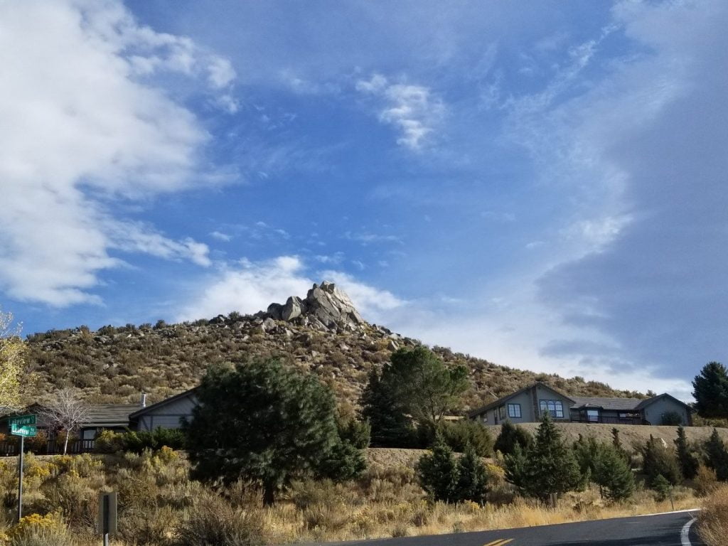 Large rocks over houses