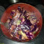 Purple cabbage and TVP chunks