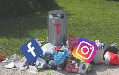 Facebook and Instagram in the trash
